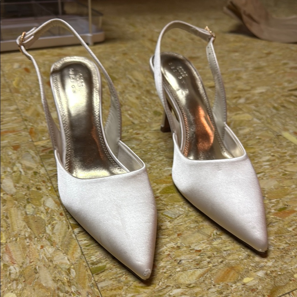 Elegant White Slingback Heels
